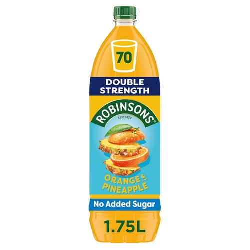 Robinsons Double Strength Orange & Pineapple No Added Sugar Squash 1.75L