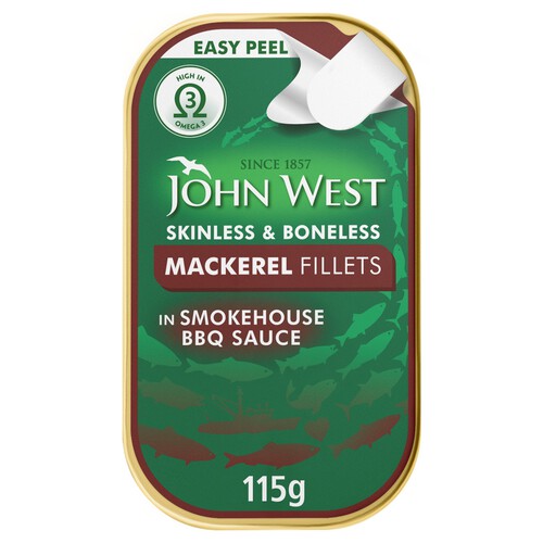 John West Skinless & Boneless Mackerel Fillets In Smokehouse BBQSauce(115g)