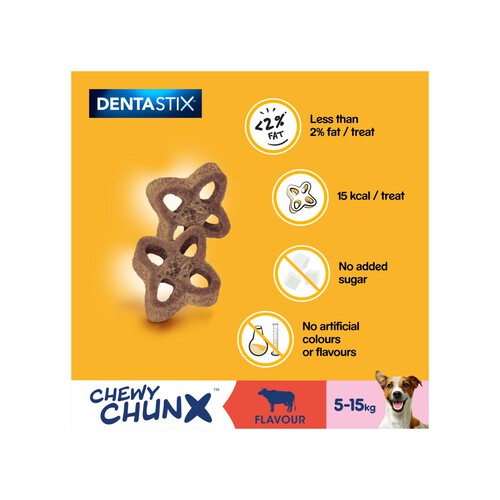 Pedigree Dentastix Chewy Chunx Mini Adult Small Dog Treat Beef 