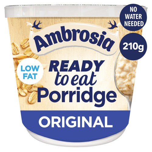 Ambrosia Ready to Eat Porridge Oat Cereal Pot Original   210g