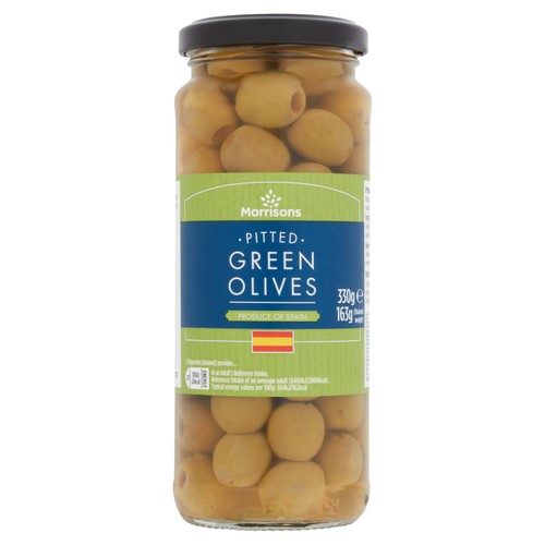 Morrisons pitted green olives