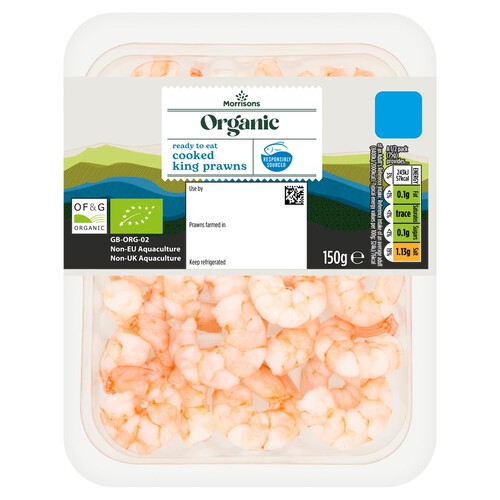 Morrisons Organic Cooked King Prawns 