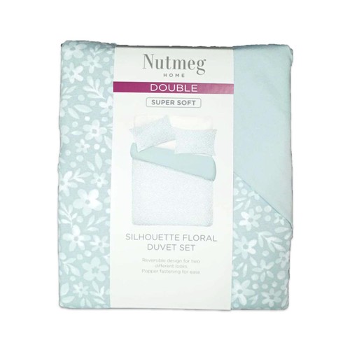 Nutmeg Home Soft Touch Silhouette Floral Duvet Set Double