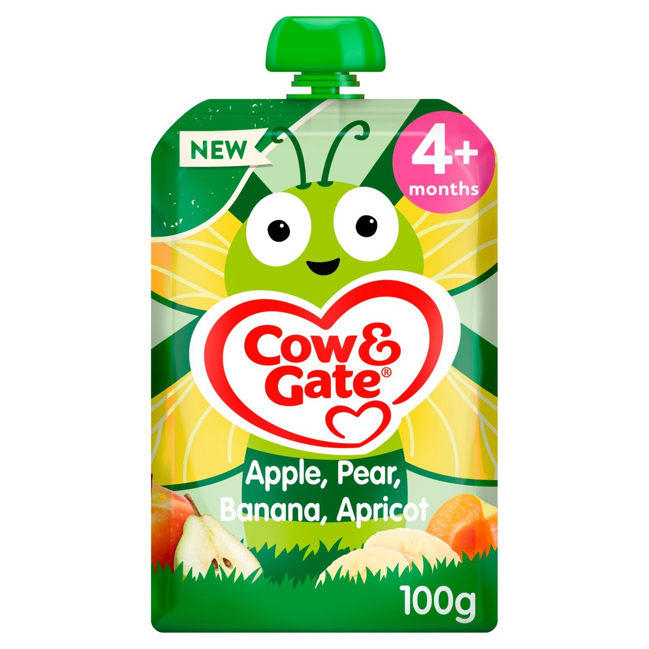 Cow & Gate Fruit Apple Pear Banana & Apricot Baby Pouch 4+ Months 100g