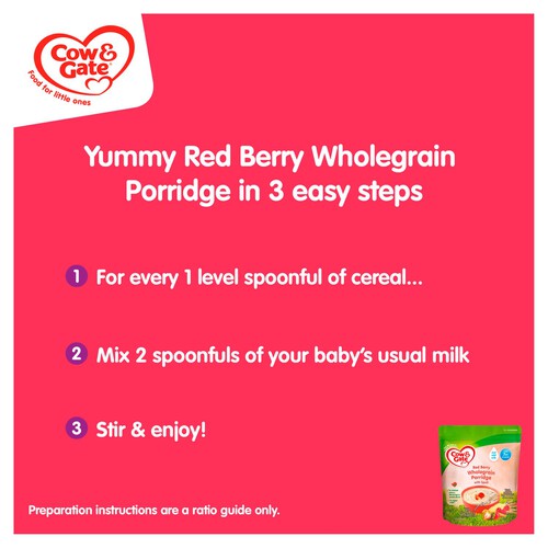 Cow & Gate Red Berry Wholegrain Porridge from 7 Months