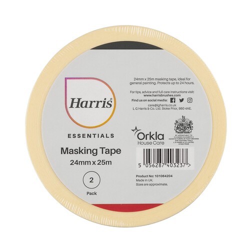 Harris Essentials 2 Pack Masking Tape 24mm X 25M