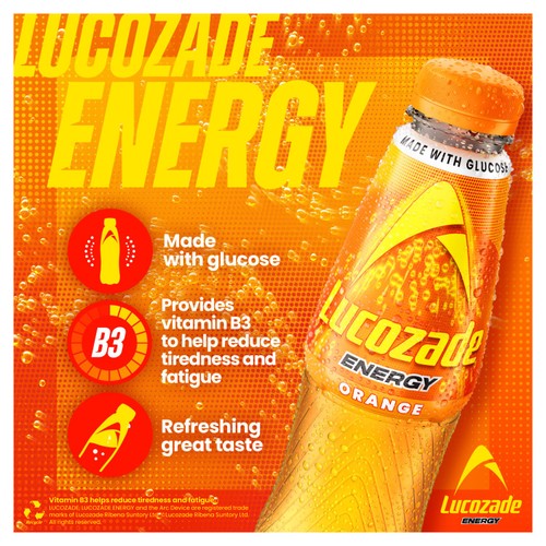 Lucozade Energy Drink Orange 4 Pack