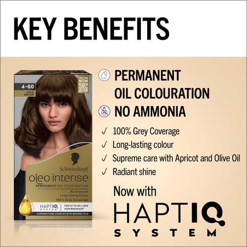 Schwarzkopf Oleo Intense Permanent Hair Dye 4-60 Gold Brown