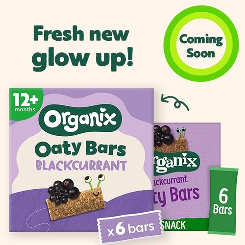 Organix Blackcurrant Oaty Bars Organic Toddler Snacks Multipack 6x23g