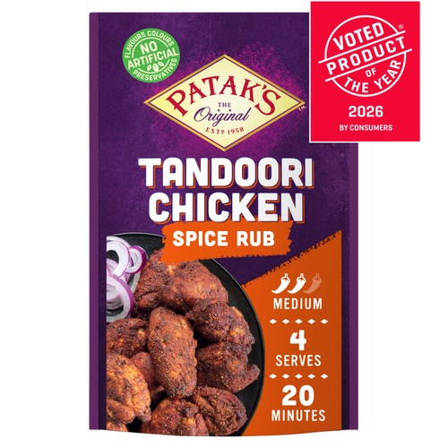 Patak's Tandoori Chicken Indian Seasoning Medium Spice Mix Rub 25g