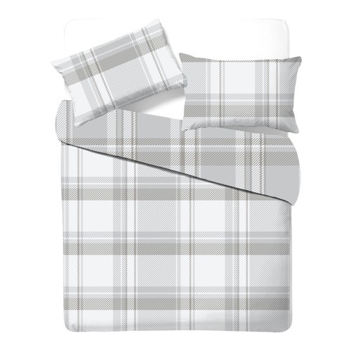 Home Style Brushed Cotton Cosy Check Duvet Set King