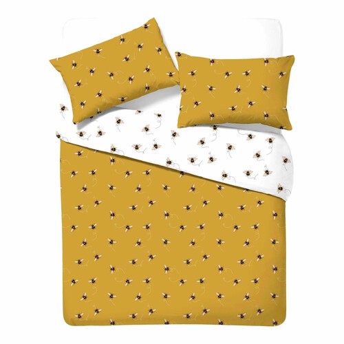 Nutmeg Home Easy Care Bee Happy Duvet Set King