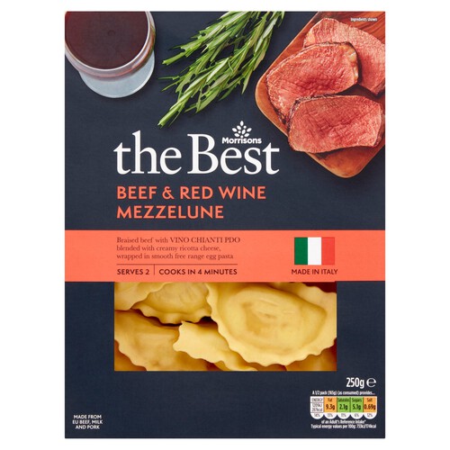 Morrisons The Best Beef And Wine Mezzalune 