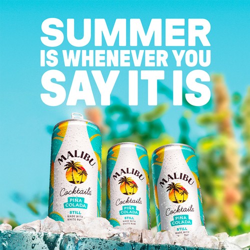 Malibu Pina Colada Pre-Mixed Cocktail Can   250ml