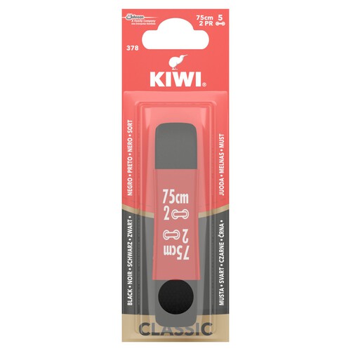 Kiwi Classic Shoe Laces Round Black 75cm