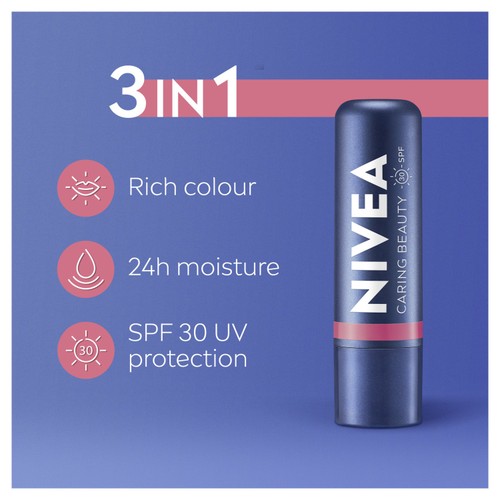 NIVEA Caring Beauty Rose Lip & Cheek Balm 4.8g