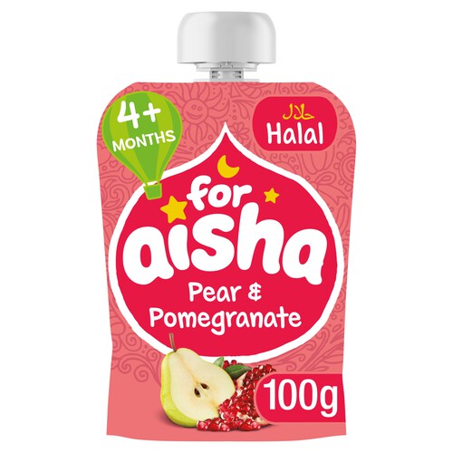 For Aisha Pear & Pomegranate Pouch 4 Month+ 