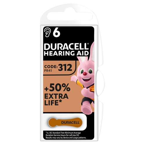 Duracell Hearing Aid Batteries Size 312