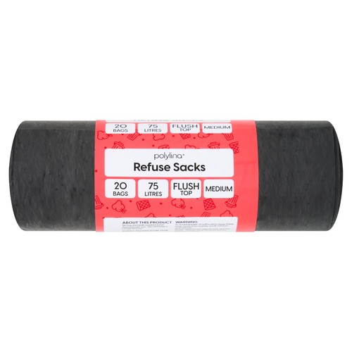 Polylina 75L Flush Top Refuse Sacks 