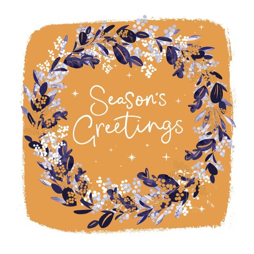 UK Greetings Seasons Greetings Wreath Christmas Card