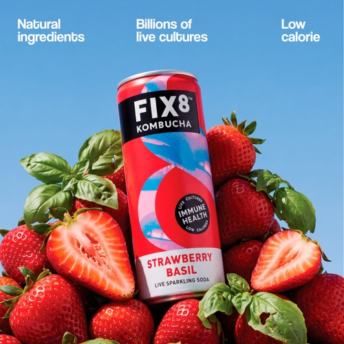 Fix8 Strawberry Basil Kombucha