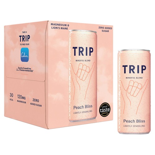 Trip Peach Bliss Lightly Sparkling  4 x 250ml