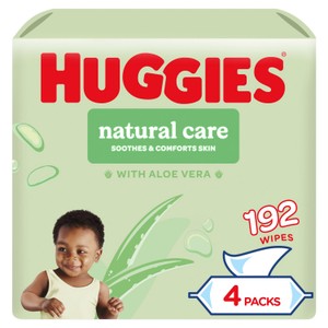 Huggies Natural Care Plastic Free Baby Wipes 4 x 48 Pack