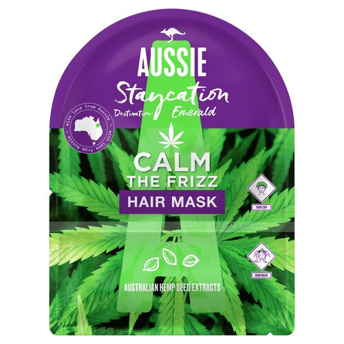 Aussie Staycation Hair Mask & Cap Calm the Frizz 