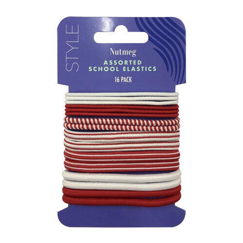 Nutmeg Girls Red & White Hair Elastics