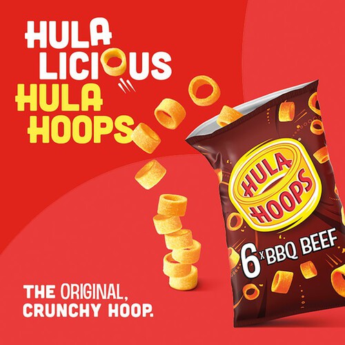 Hula Hoops BBQ Beef Crisps Multipack Crisps 6 Pack