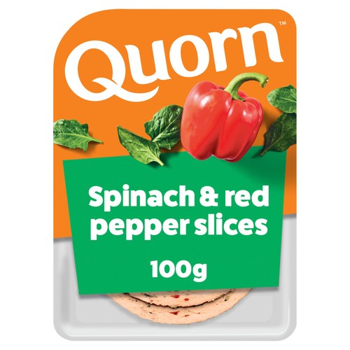 Quorn Spinach & Red Pepper Vegetarian Deli Slices 100g