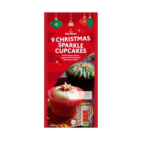 Morrisons 9 Christmas Sparkle Cupcakes