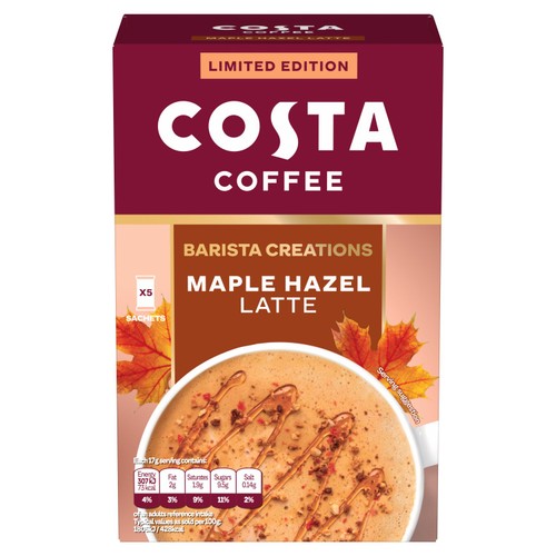 Costa Maple Hazel Latte Sachets 5 Pack