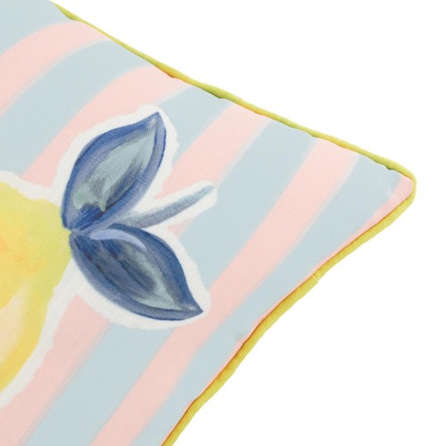 Nutmeg Lemon Blue Stripe Cushion