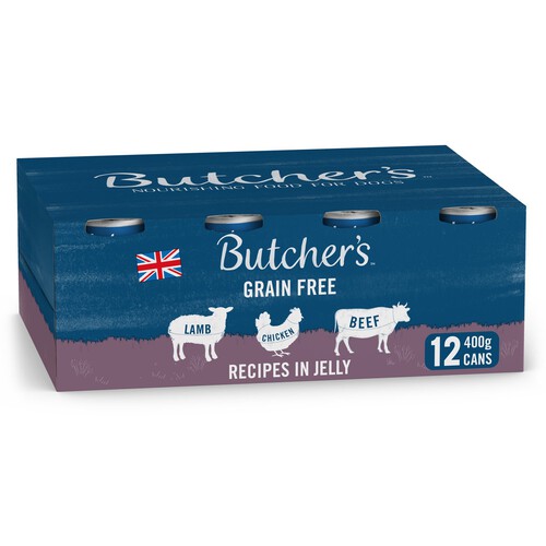 Butcher's Grain Free Recipes in Jelly Dog Food Tins