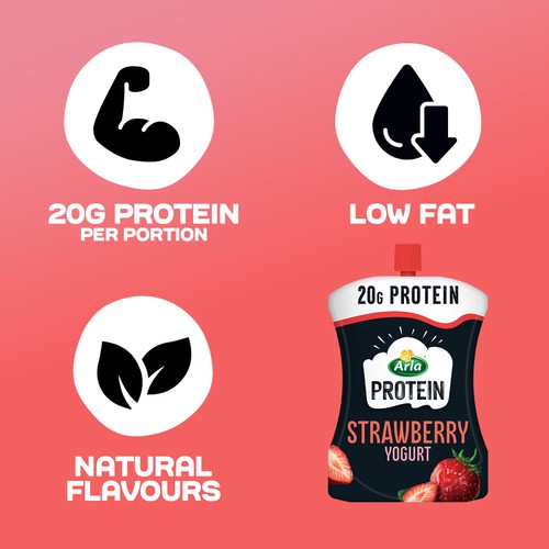 Arla Protein Strawberry Yogurt Pouch 200g