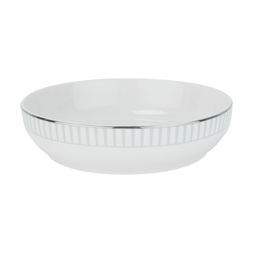 Silver Rim Pasta Bowl