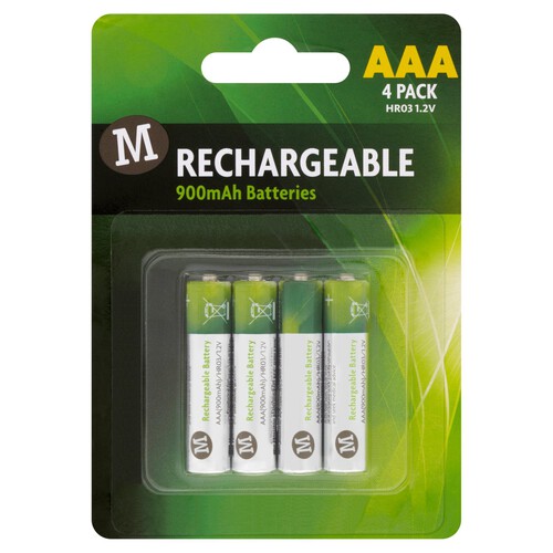 Morrisons Rechargeable AAA Batteries 900mAh