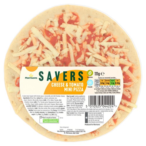 Morrisons Savers Cheese & Tomato Mini Pizza 