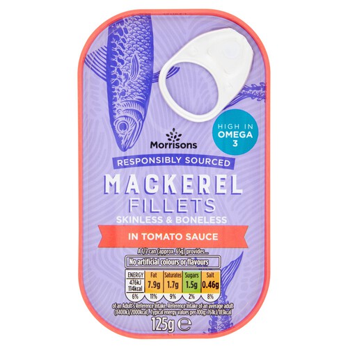 Morrisons Mackerel Fillets In Tomato Sauce (125g)