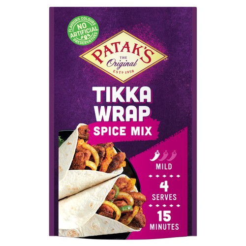 Patak's Tikka Wrap Indian Seasoning Mild Spice Mix 25g
