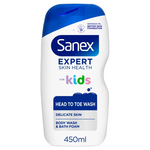 Sanex Expert Skin Health Head to Toe Body Wash Shower Gel for Kids