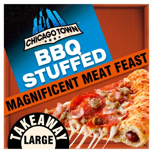 Chicago Town Takeaway BBQ Stuffed Crust Meat Feast Large Pizza 640g