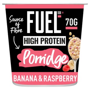 FUEL10K Banana & Raspberry Protein Porridge Oat Cereal Pot 70g