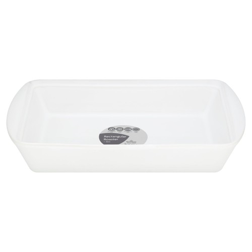 Morrisons white ceramic rectangular roaster