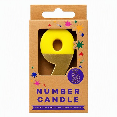 Mad Party No. 9 Number Candle