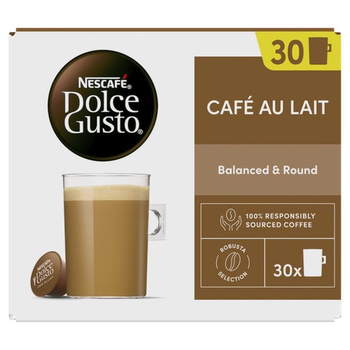 Nescafe Dolce Gusto Cafe Au Lait Coffee Pods x 30