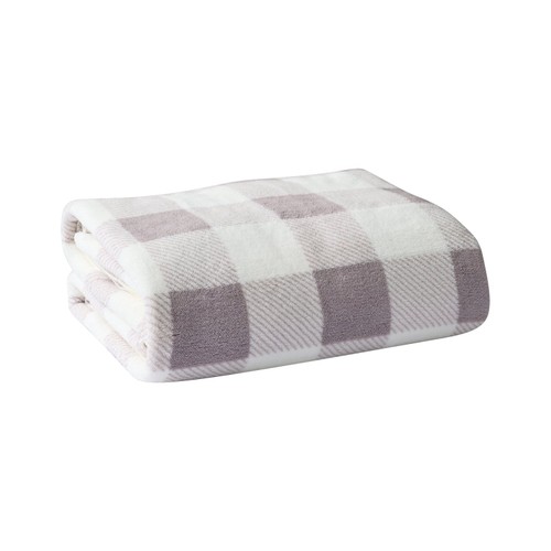 Nutmeg Home Check Sherpa Fleece Throw