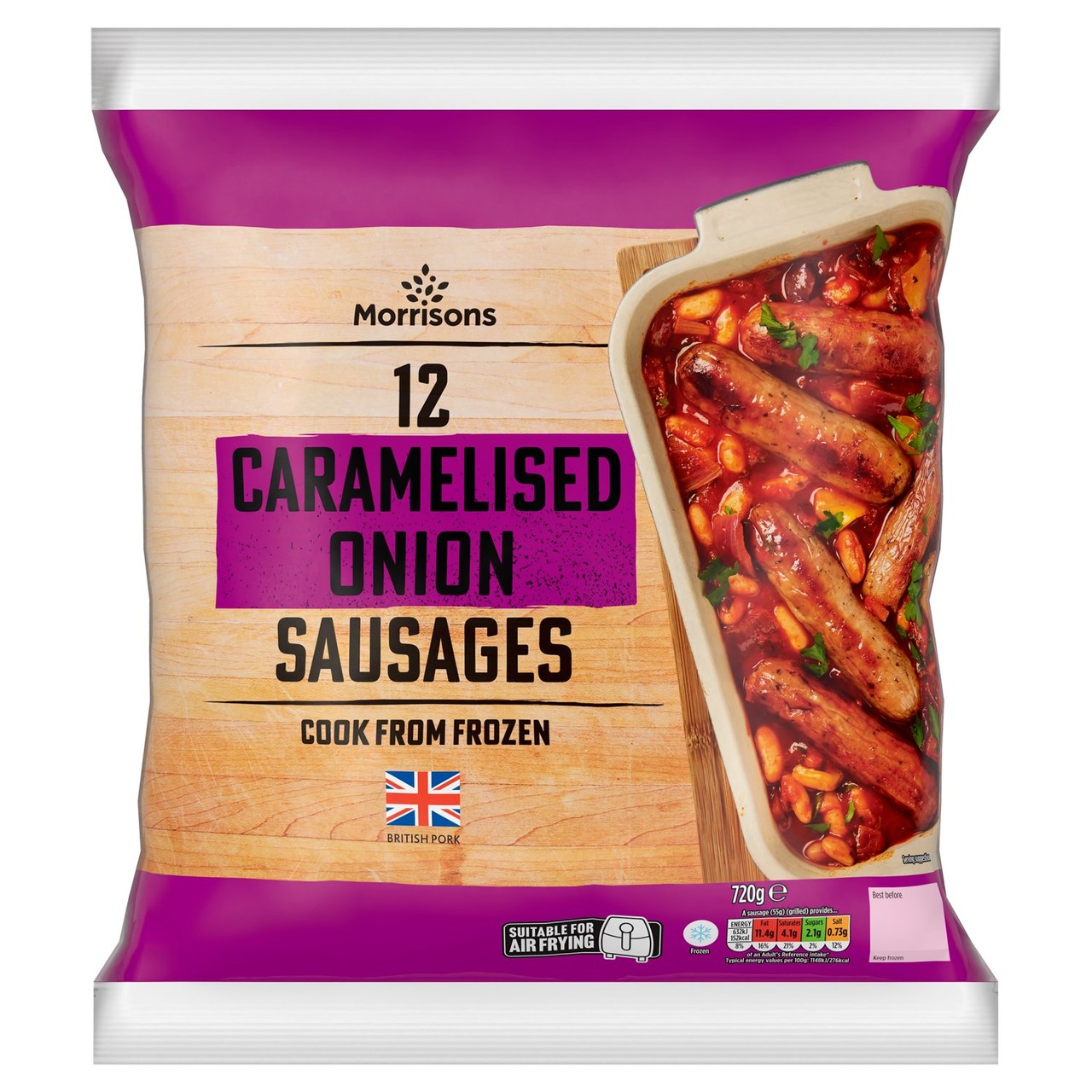 Morrisons Caramelised Onion Pork Sausages 720g