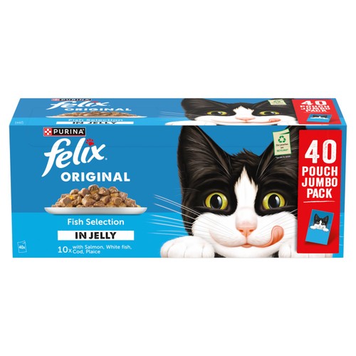 FELIX Original Fish Selection in Jelly Wet Cat Food 40x85g